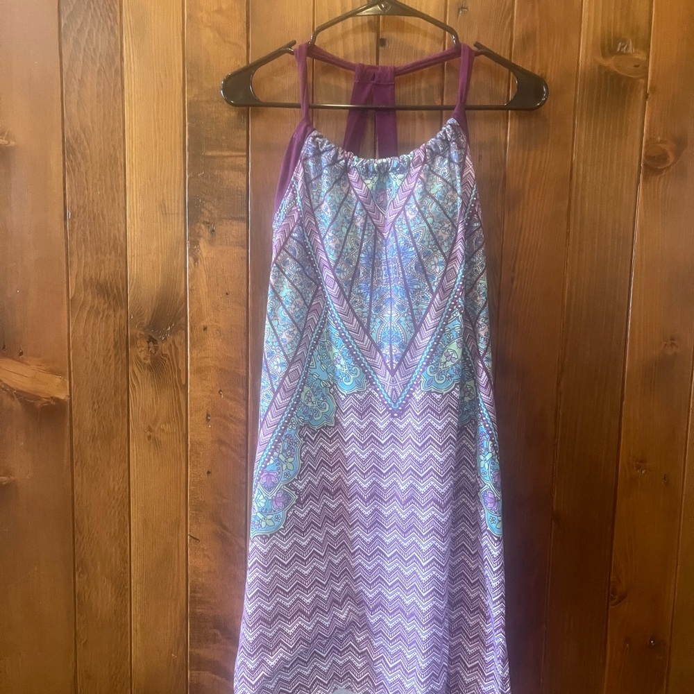 Prana Purple and Blue Quinn Halter Dress
